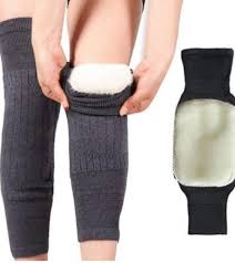 Knee Warmer - Woolen Blend Thermal Leg Warmers - 1 Pair Knee Pad - Unisex Elastic Knee Brace - Knee Pads For Men & Women - Breathable Knee Pads